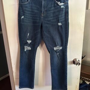 Old Navy Blue Skinny Jeans with Distressed Details